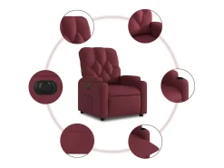 Poltrona elétrica reclinável tecido vermelho tinto SHL408710