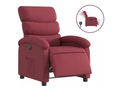 Poltrona elétrica reclinável tecido vermelho tinto