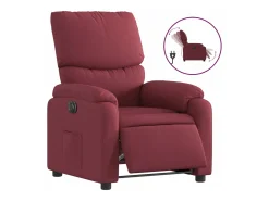 Poltrona elétrica reclinável tecido vermelho tinto PT155302