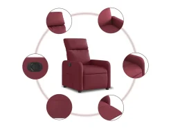 Poltrona elétrica reclinável tecido vermelho tinto SHL733621