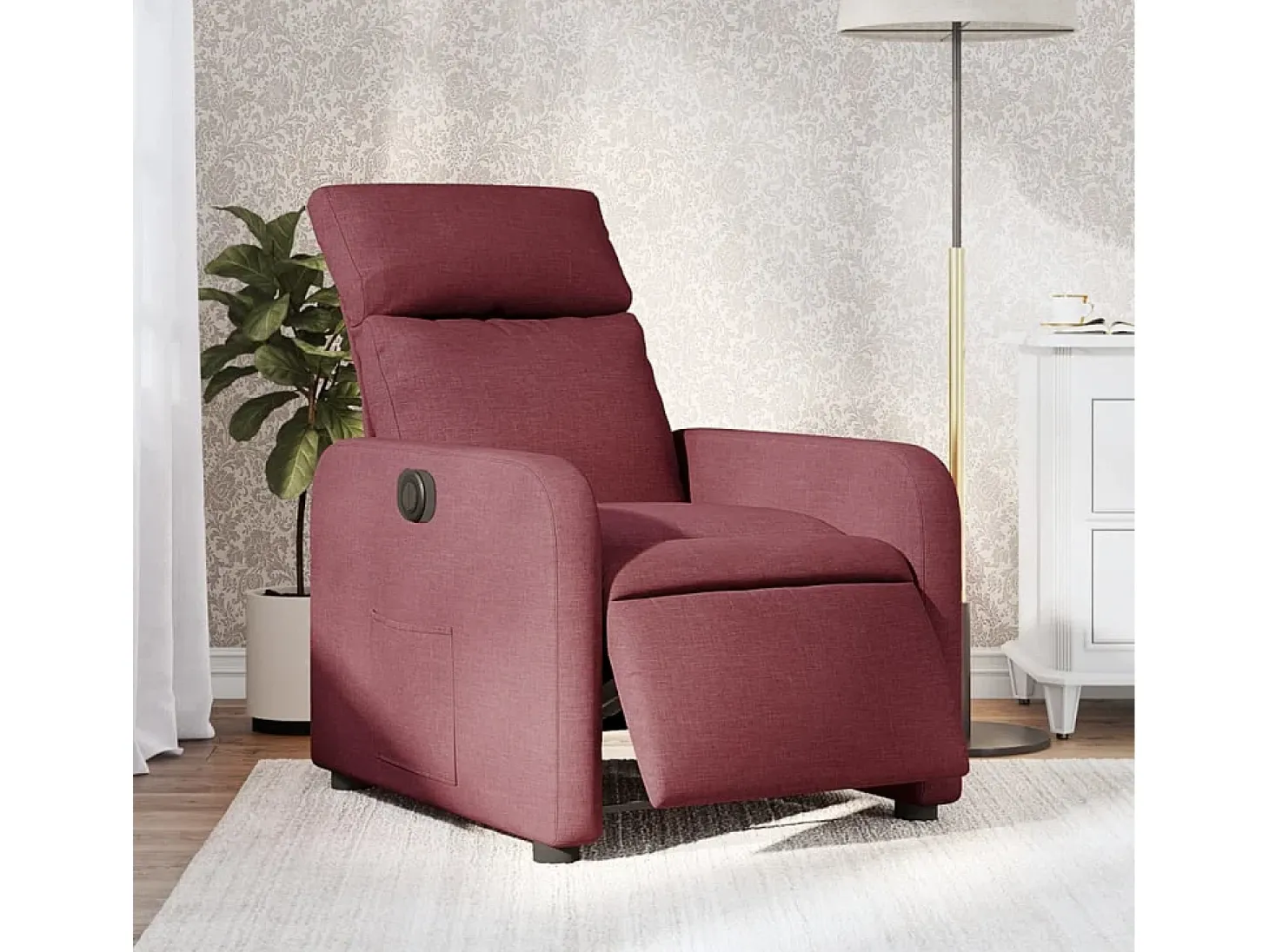 Poltrona elétrica reclinável tecido vermelho tinto SHL733621