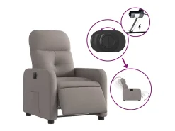 Poltrona elétrica reclinável tecido cinzento-acastanhado SHL849398