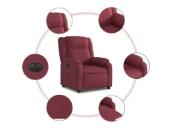 Poltrona elétrica reclinável tecido vermelho tinto SHL287973