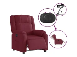Poltrona elétrica reclinável tecido vermelho tinto SHL287973