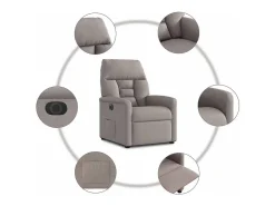 Poltrona elétrica reclinável tecido cinzento-acastanhado SHL311553