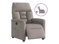 Poltrona elétrica reclinável tecido cinzento-acastanhado SHL311553