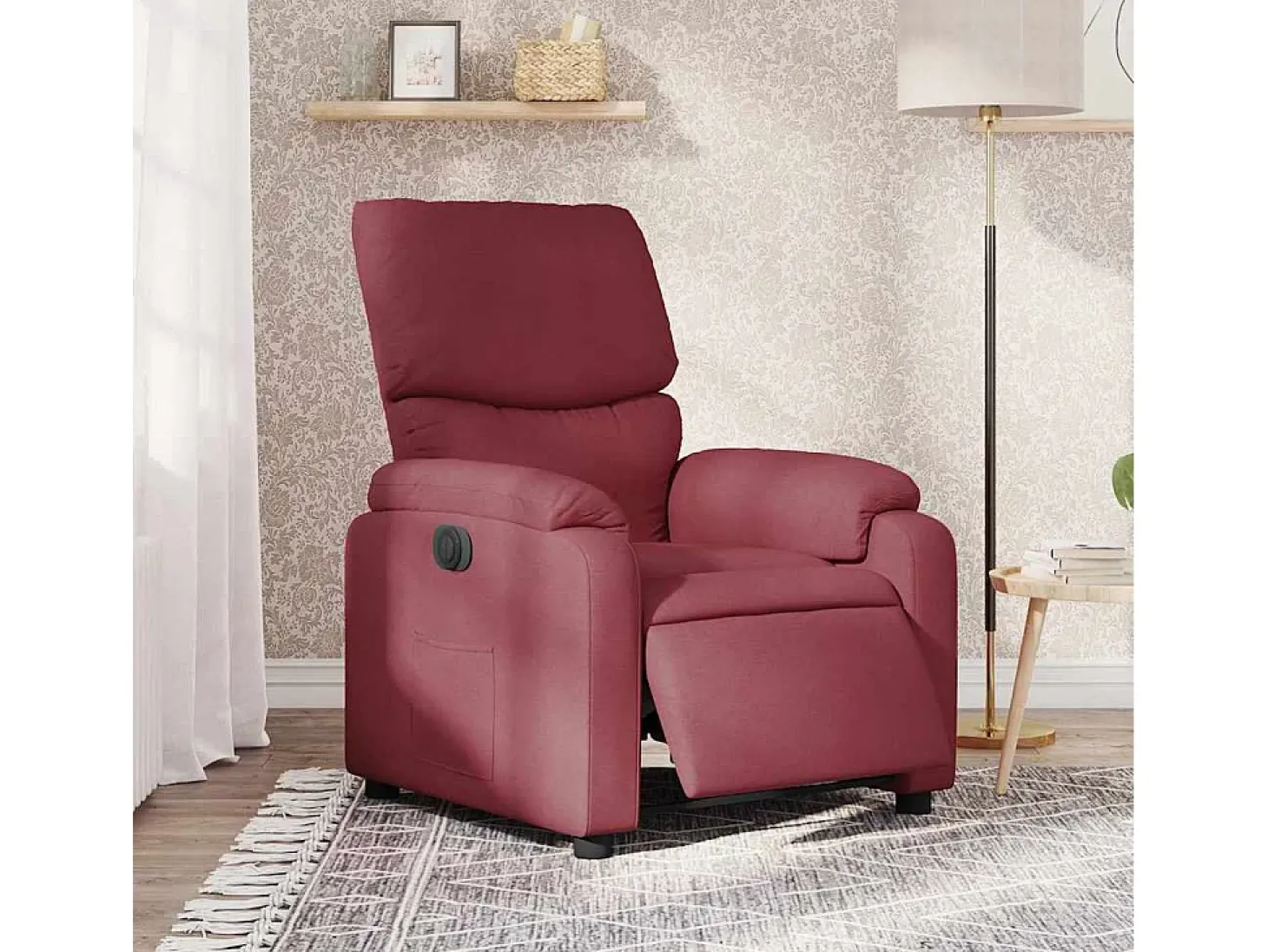 Poltrona elétrica reclinável tecido vermelho tinto SHL141465