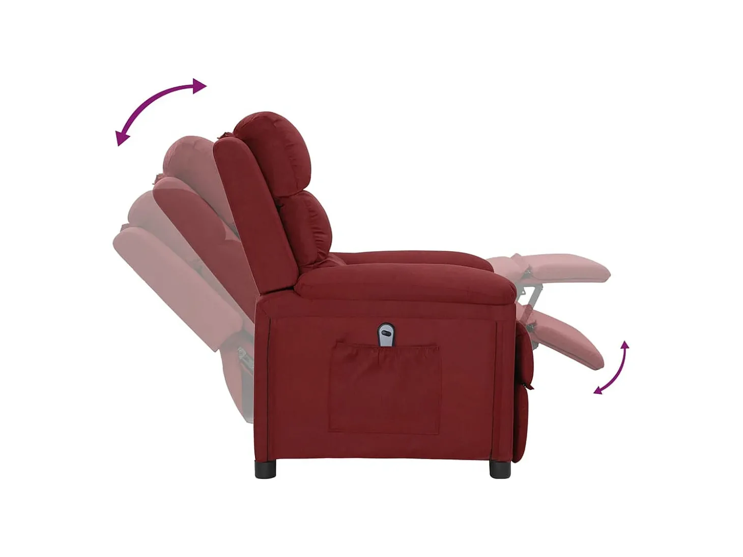 Poltrona elétrica reclinável tecido vermelho tinto SHL898828