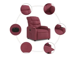Poltrona elétrica reclinável tecido vermelho tinto