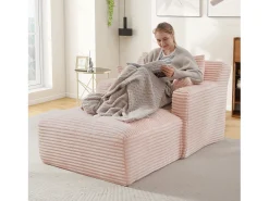 Poltrona em bombazine - Sofá-cama rosa - Não necessita de montagem