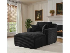 Poltrona em bombazine - Sofá-cama preto - Não necessita de montagem