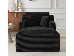 Poltrona em bombazine - Sofá-cama preto - Não necessita de montagem