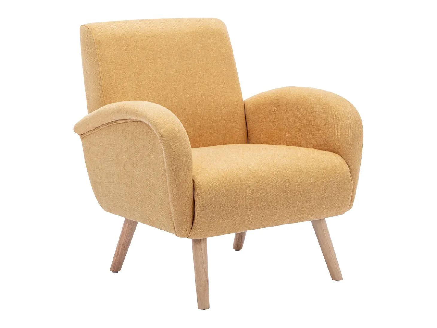 Poltrona em tecido amarelo mostarda estilo contemporâneo MAZARONE