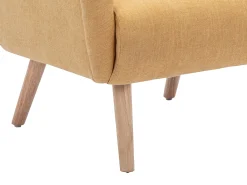 Poltrona em tecido amarelo mostarda estilo contemporâneo MAZARONE