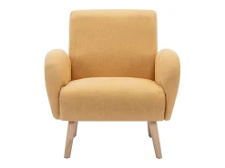 Poltrona em tecido amarelo mostarda estilo contemporâneo MAZARONE