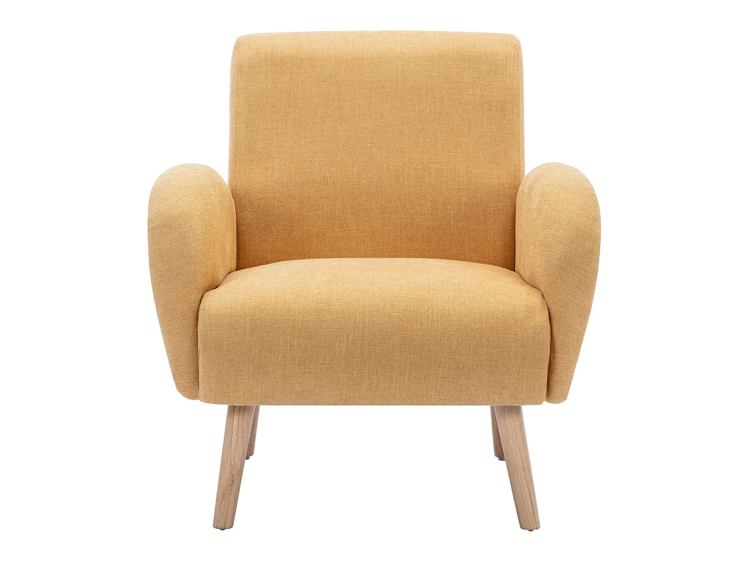 Poltrona em tecido amarelo mostarda estilo contemporâneo MAZARONE