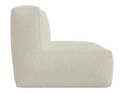 Poltrona em tecido bouclé cor branco sujo estilo contemporâneo NOUMARA