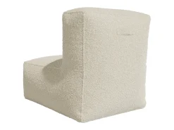 Poltrona em tecido bouclé cor branco sujo estilo contemporâneo NOUMARA