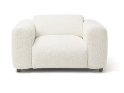 Poltrona em tecido bouclé branco estilo design POGNI de Maison Céphy