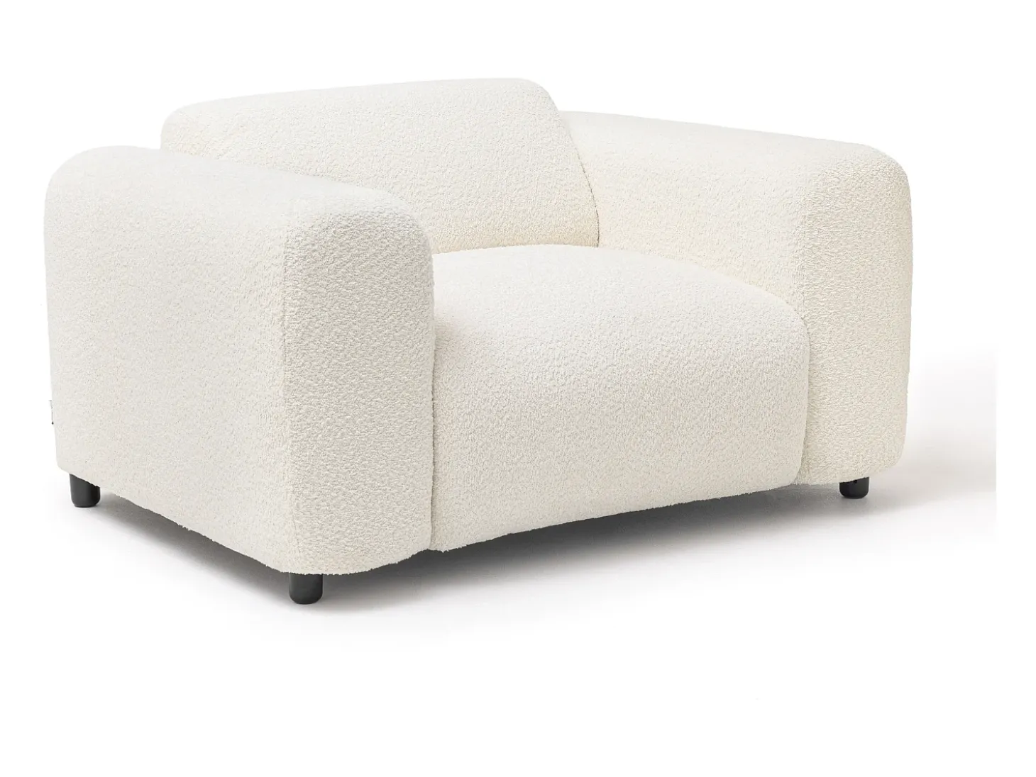 Poltrona em tecido bouclé branco estilo design POGNI de Maison Céphy