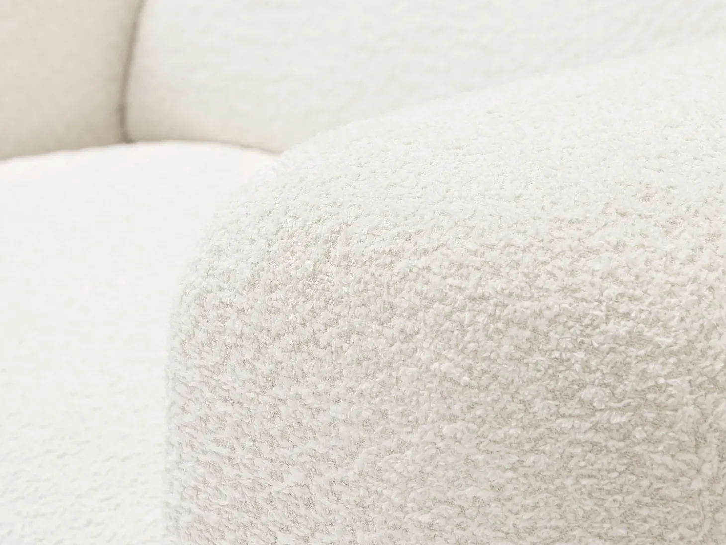 Poltrona em tecido bouclé branco estilo design POGNI de Maison Céphy