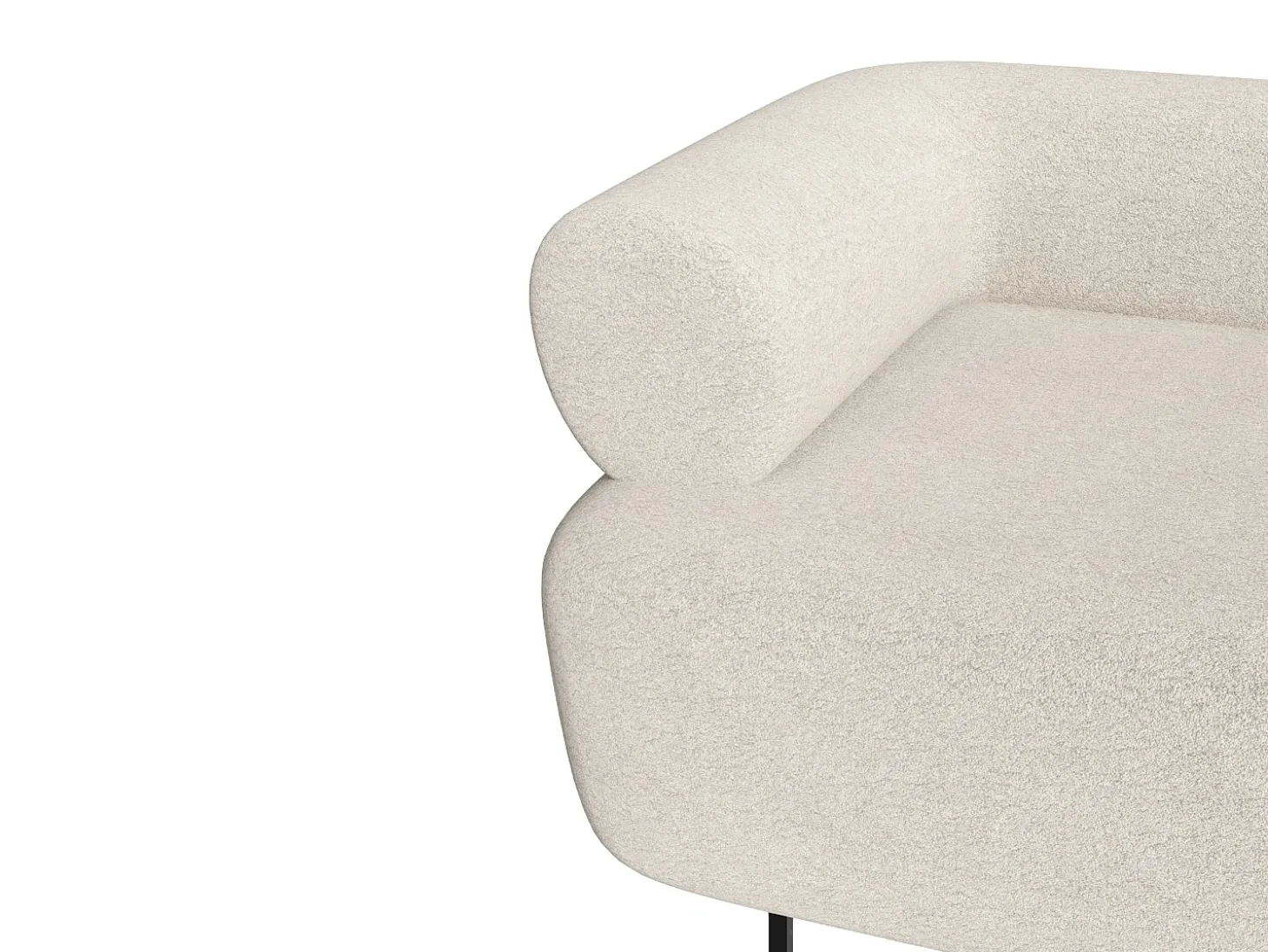 Poltrona em tecido bouclé de cor branco DORIGO