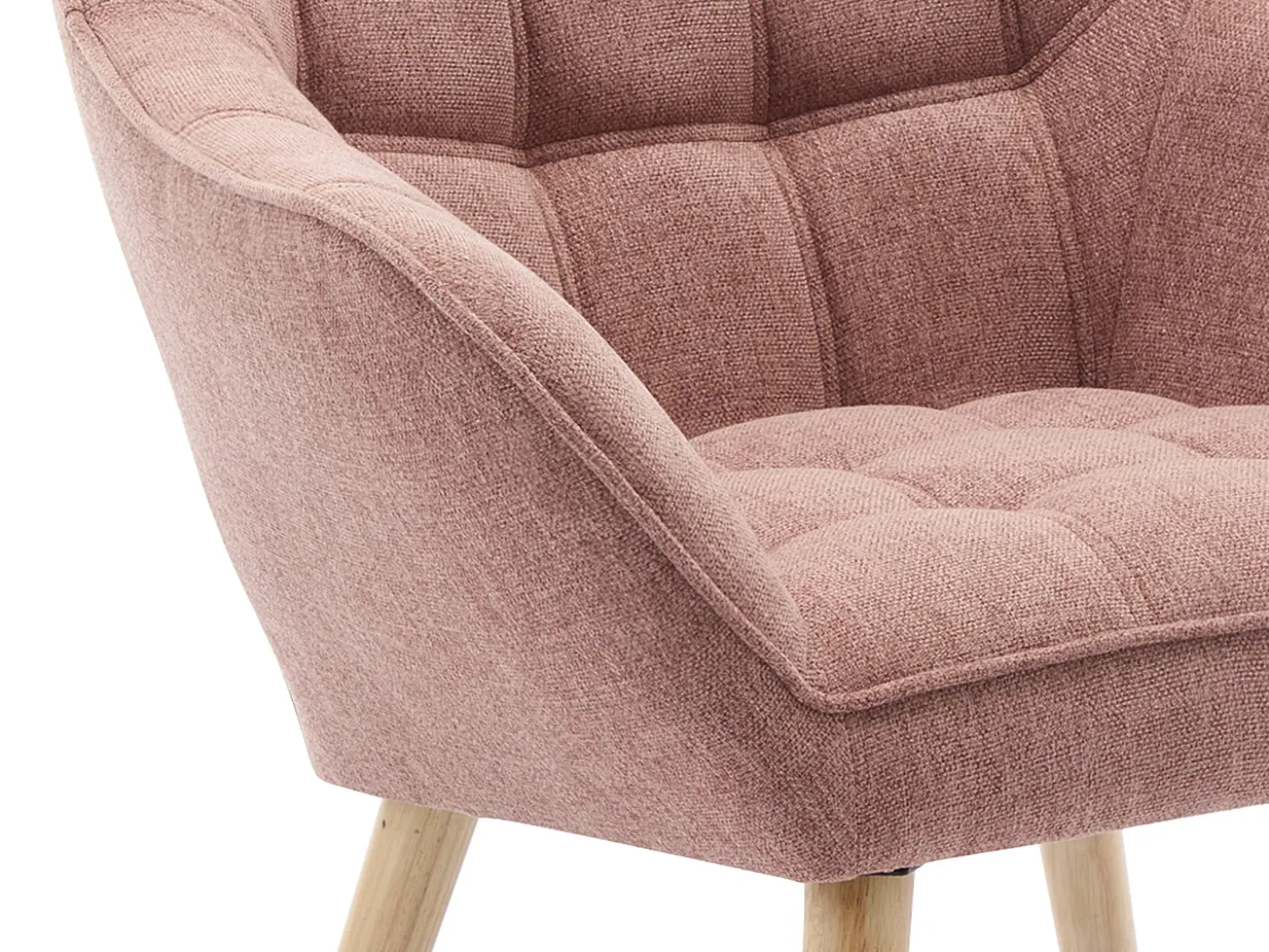 Poltrona em tecido cor-de-rosa matizado estilo escandinavo CASERTA