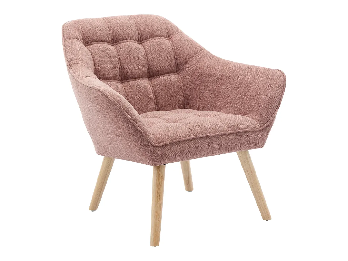 Poltrona em tecido cor-de-rosa matizado estilo escandinavo CASERTA