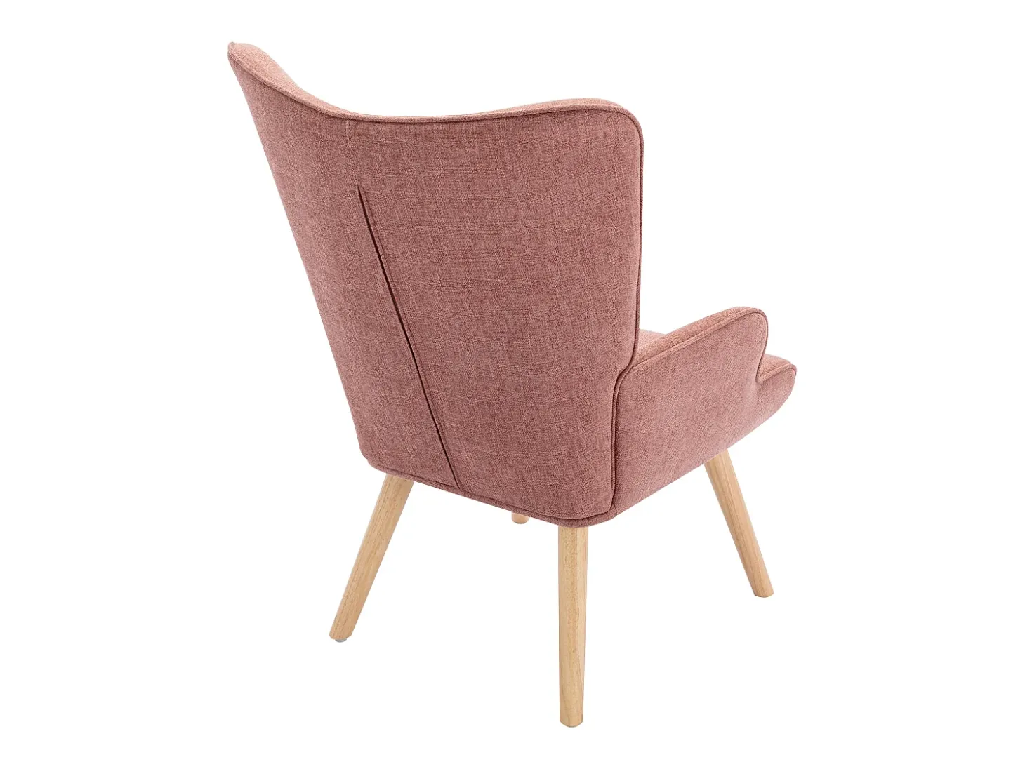 Poltrona em tecido cor-de-rosa capitonê estilo escandinavo VATELY