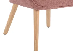 Poltrona em tecido cor-de-rosa capitonê estilo escandinavo VATELY