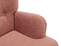 Poltrona em tecido cor-de-rosa capitonê estilo escandinavo VATELY