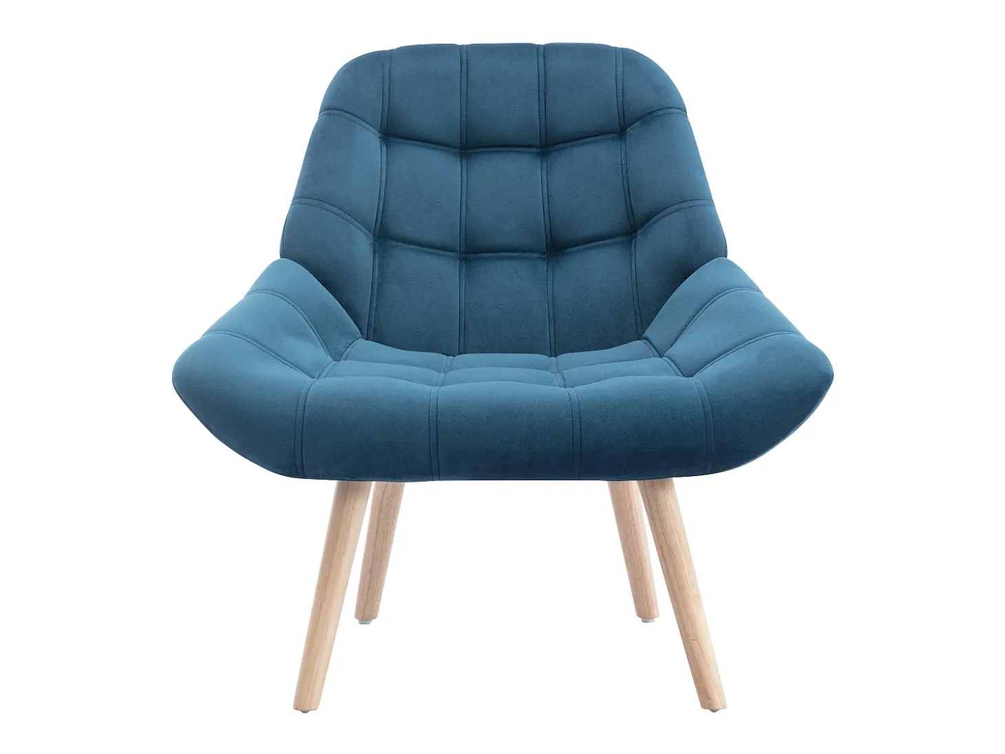 Poltrona em veludo azul-esverdeado estilo escandinavo LUOSTO