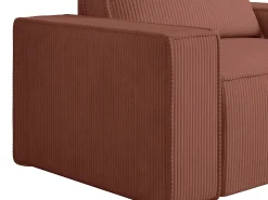 Poltrona em veludo canelado cor-de-rosa de estilo design AMELIA