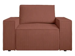 Poltrona em veludo canelado cor-de-rosa de estilo design AMELIA
