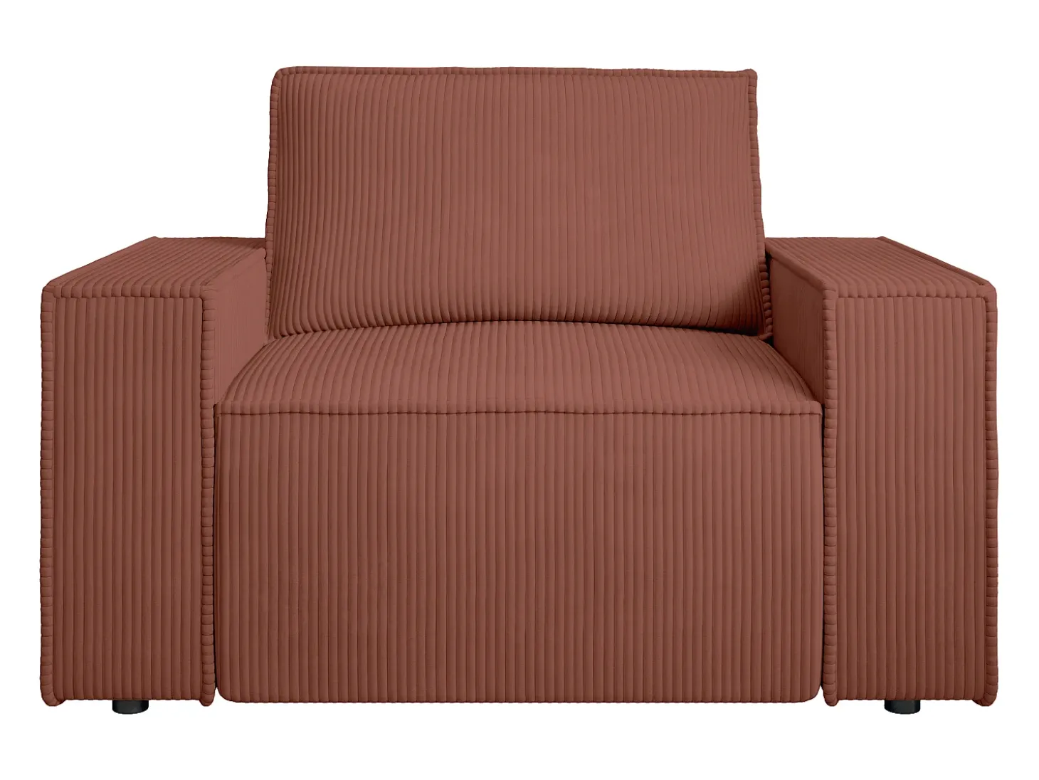 Poltrona em veludo canelado cor-de-rosa de estilo design AMELIA