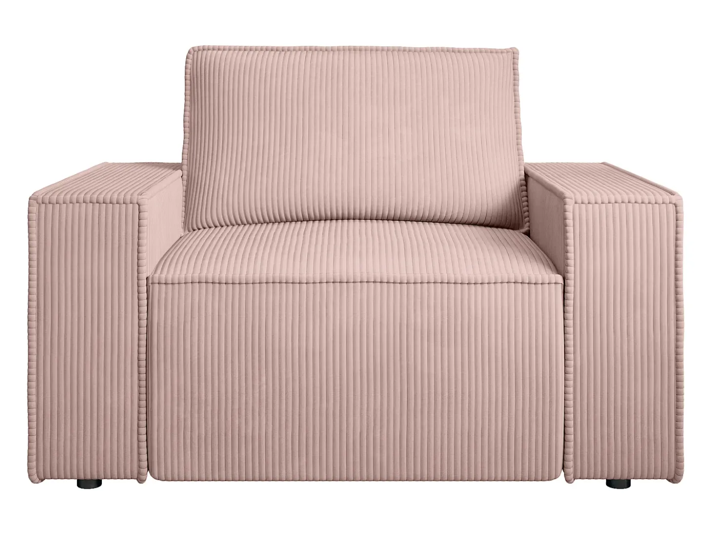 Poltrona em veludo canelado cor-de-rosa pó de estilo design AMELIA