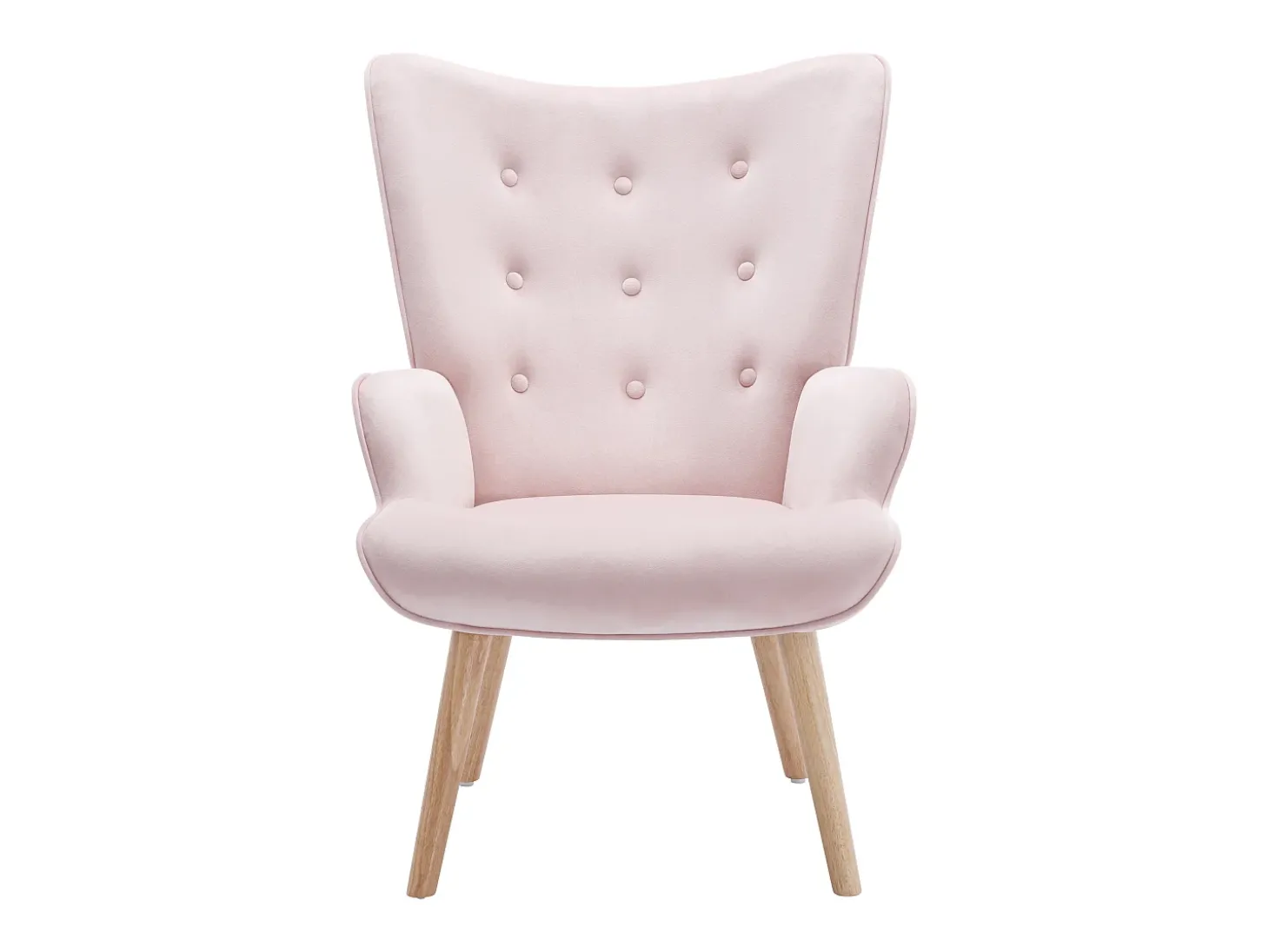 Poltrona em veludo cor-de-rosa de estilo escandinavo VATELY