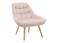 Poltrona em veludo cor-de-rosa estilo escandinavo capitonê LUOSTO
