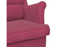 Poltrona em veludo vermelho tinto