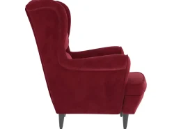 Poltrona em veludo vermelho tinto PT482807