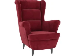 Poltrona em veludo vermelho tinto PT482807