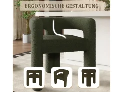 Poltrona ergonômica feita de tecido de pelúcia – confortável, elegante e versátil.