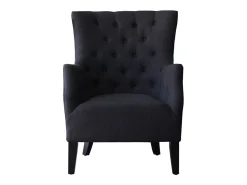 Poltrona escandinava em tecido "Duquesa" - 76 x 83 x 100,5 cm - Preto