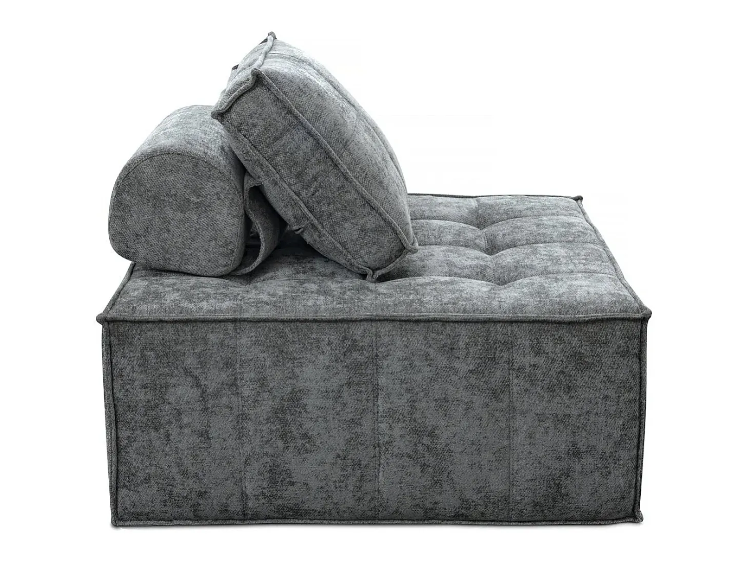 Poltrona estilo veludo - 96 x 100 x 89 cm - Cinza
