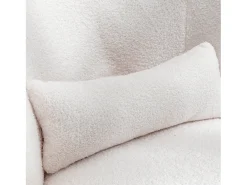Poltrona giratória com almofada lombar - Tecido Teddy - Branco