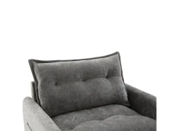 Poltrona giratória com bolso lateral - Tecido chenille - Cinza