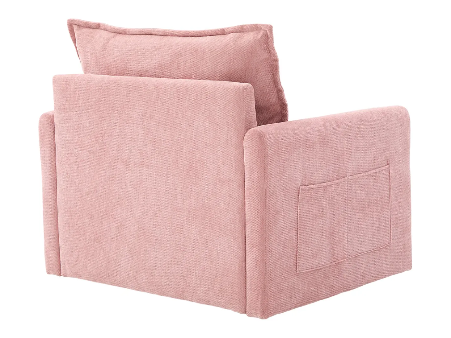 Poltrona giratória com bolso lateral - Tecido chenille - Rosa