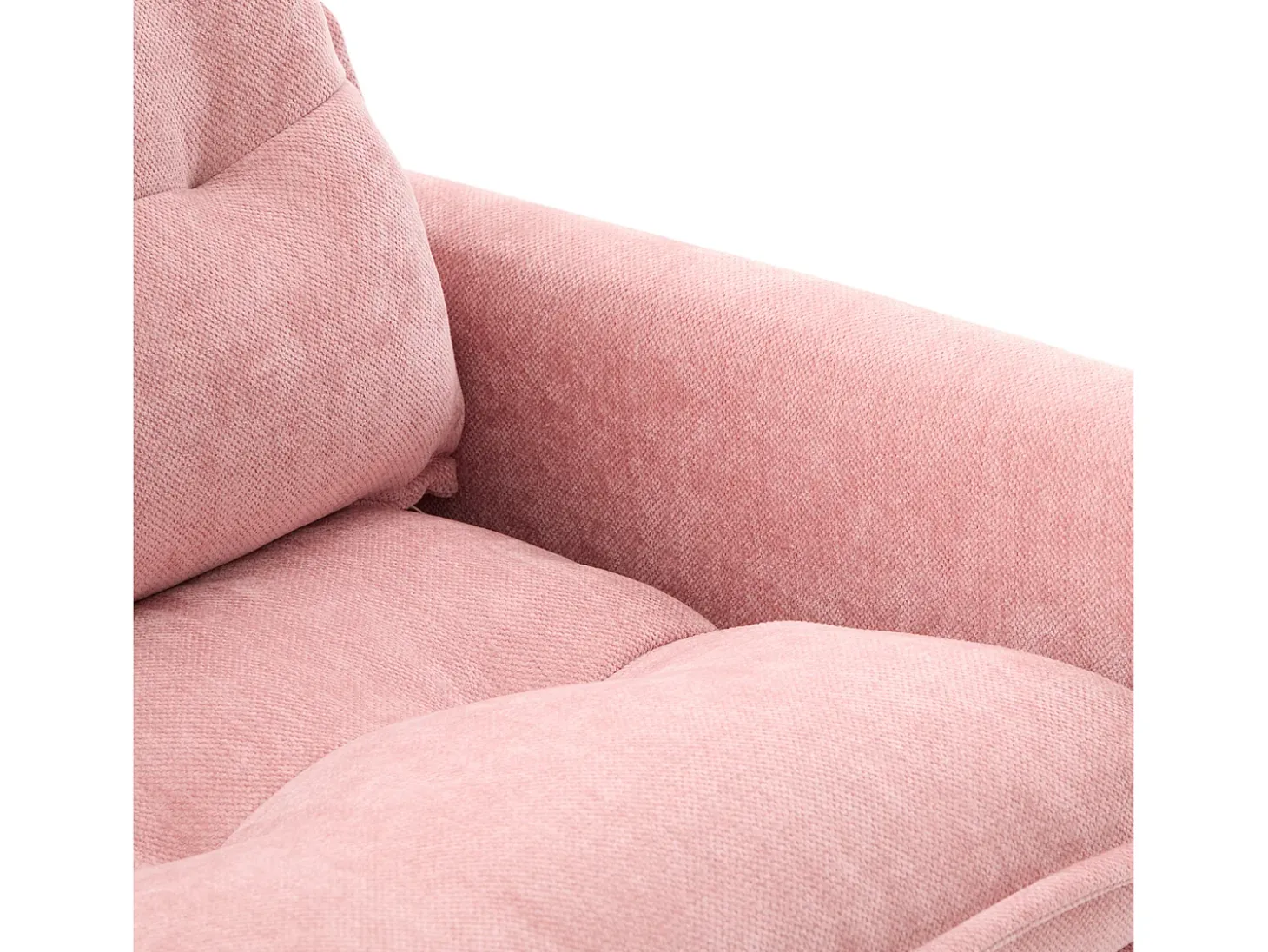 Poltrona giratória com bolso lateral - Tecido chenille - Rosa
