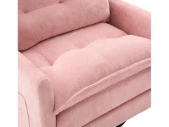 Poltrona giratória com bolso lateral - Tecido chenille - Rosa