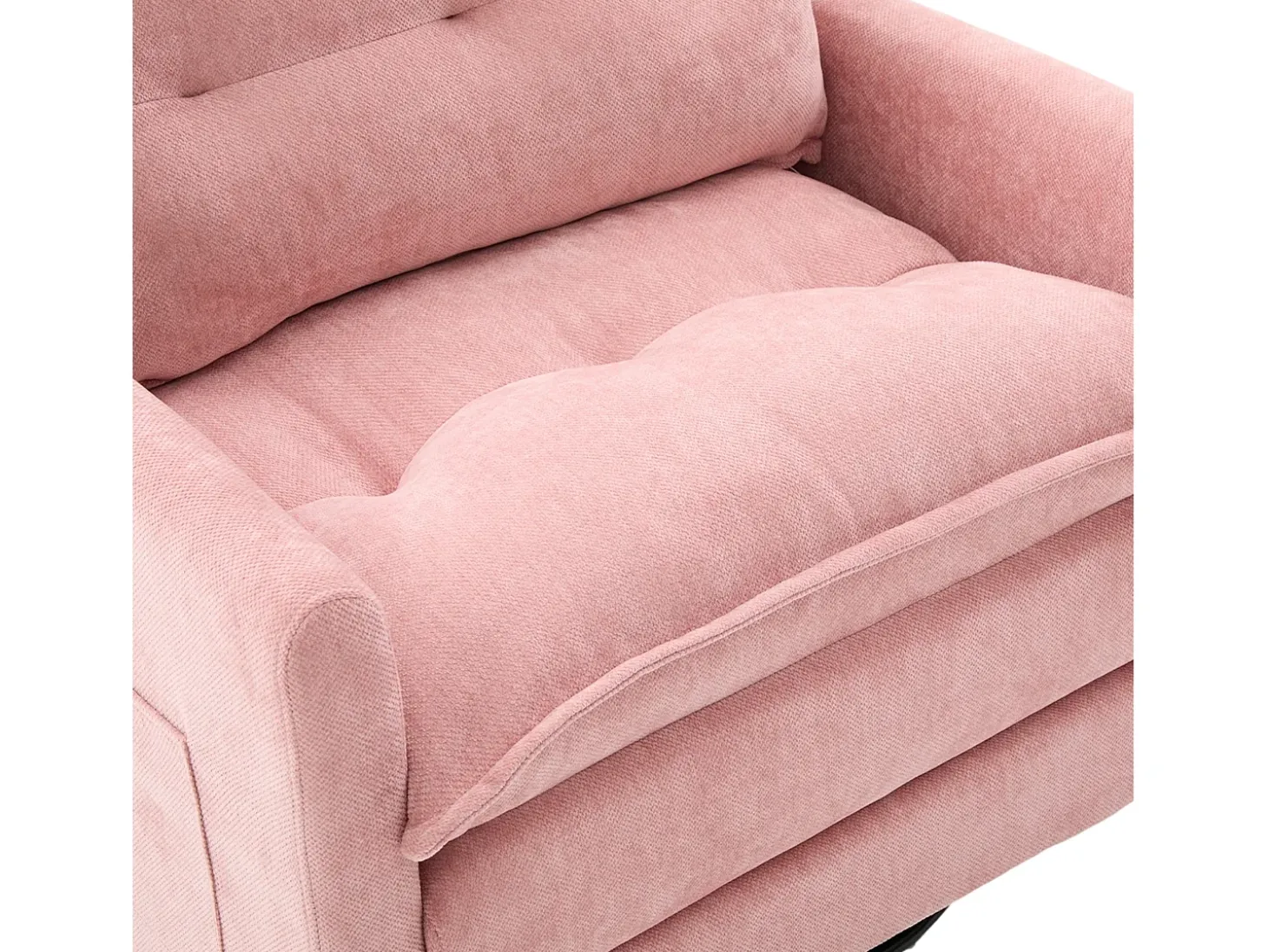 Poltrona giratória com bolso lateral - Tecido chenille - Rosa